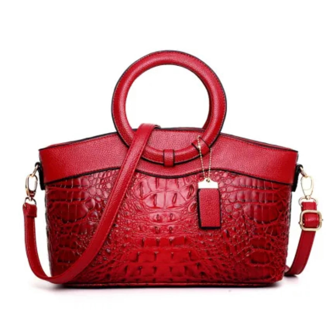 RK Croc Luxe Ring Handbag – Structured Designer Statement Bag