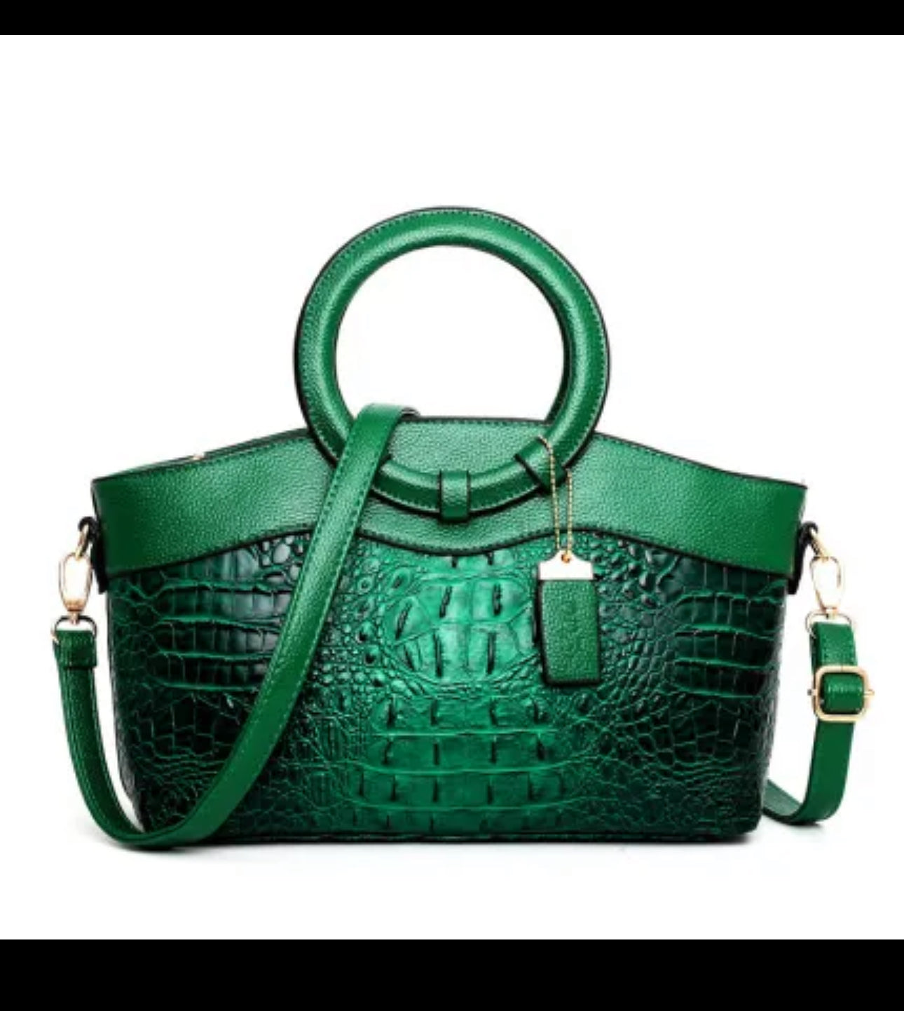 RK Croc Luxe Ring Handbag – Structured Designer Statement Bag