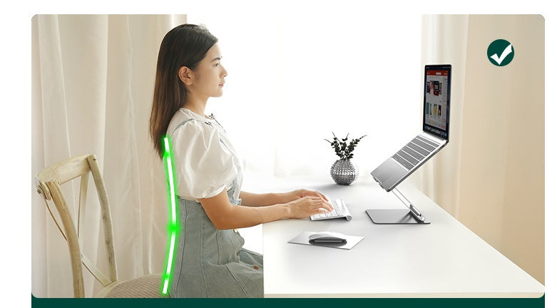 Adjustable Aluminum Laptop Stand – Ergonomic Desk Riser