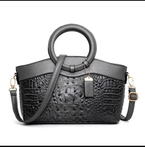 RK Croc Luxe Ring Handbag – Structured Designer Statement Bag