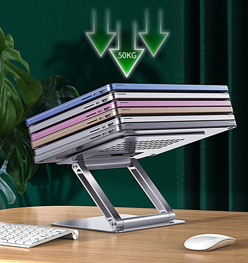 Adjustable Aluminum Laptop Stand – Ergonomic Desk Riser
