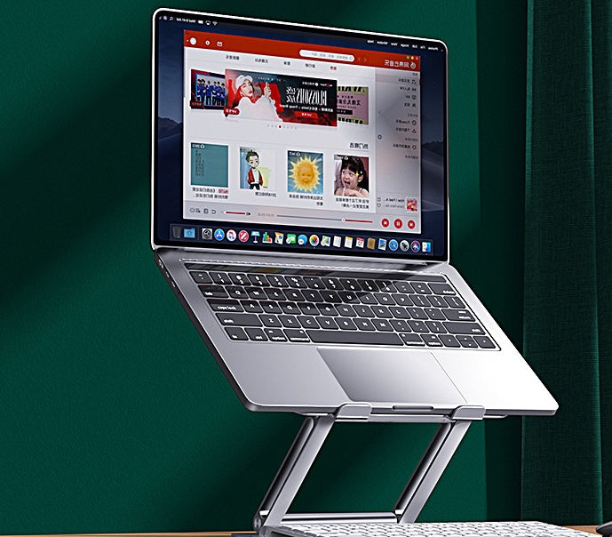 Adjustable Aluminum Laptop Stand – Ergonomic Desk Riser