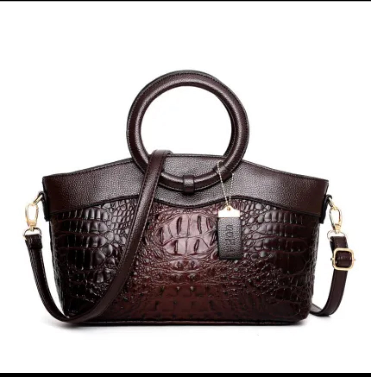 RK Croc Luxe Ring Handbag – Structured Designer Statement Bag